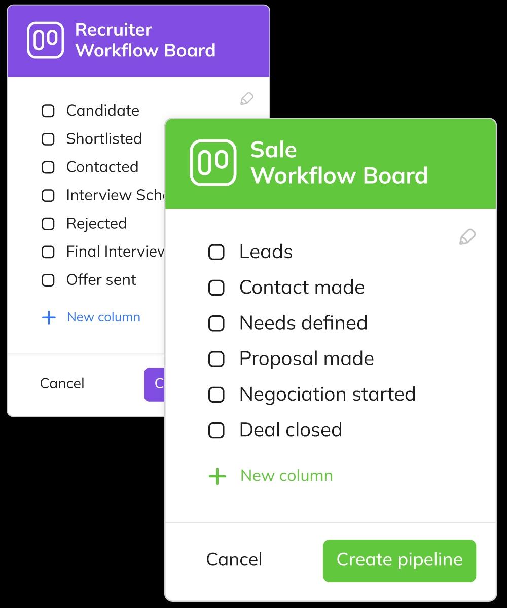 Pipelines templates for sales and recruiters