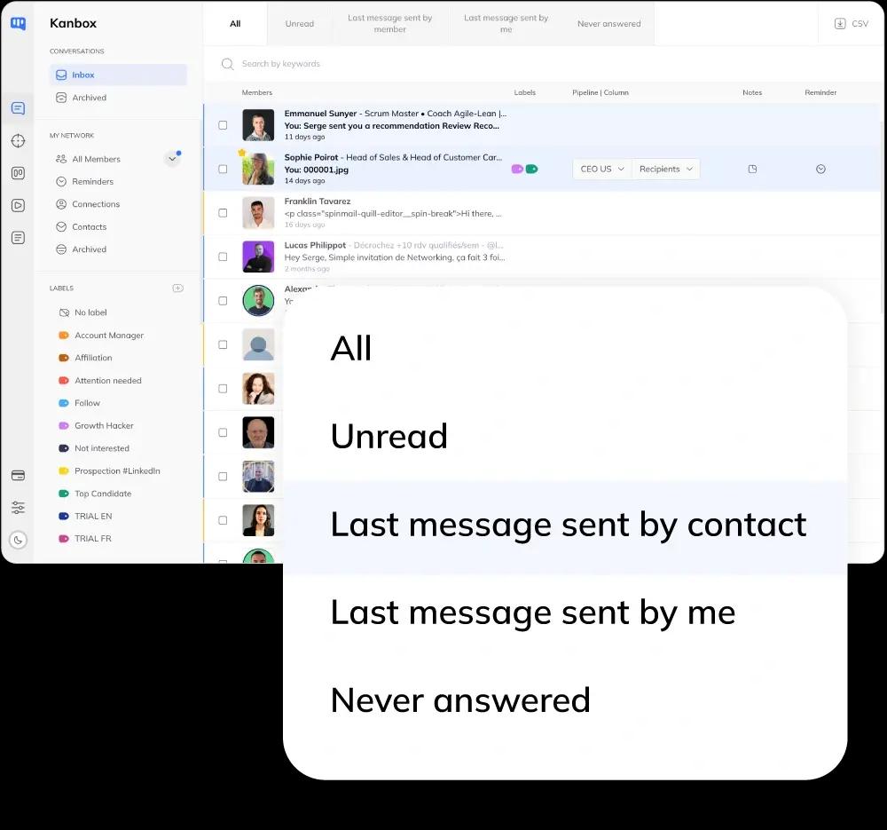 Gérez vos conversations LinkedIn comme une boîte email