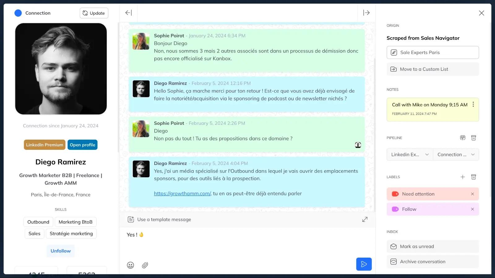 Kanbox fullscreen chat | Automation Tool
