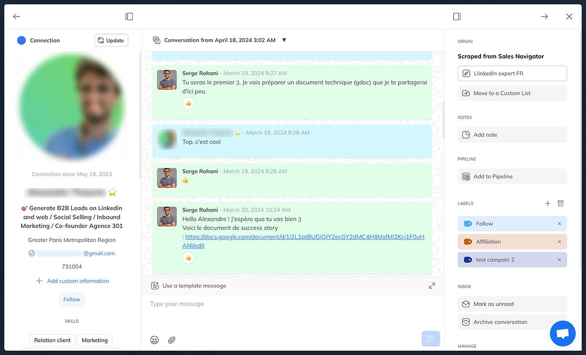 Full-screen chat