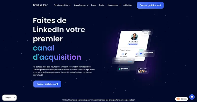 Waalaxy - Automatisation LinkedIn et email à petit budget