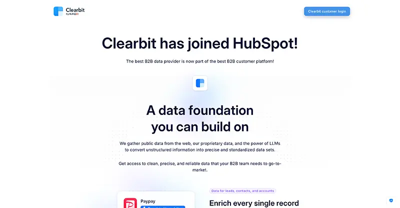 Clearbit by HubSpot : l'enrichissement marketing