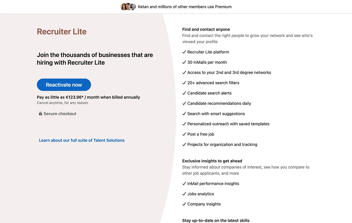 Linkedin Recruiter Lite Pricing