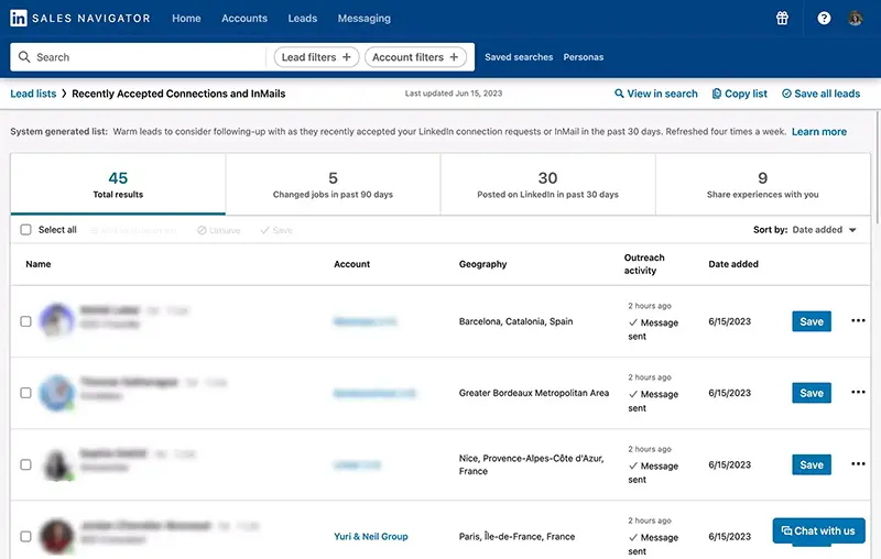 Exportacion de leads de Sales Navigator con Kanbox