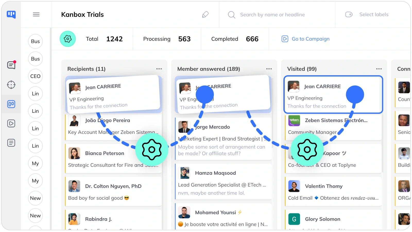 Real-time tracking of prospecting campaigns with automated CRM pipelines